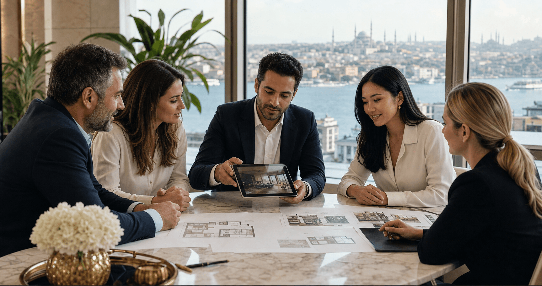 مستشارو Bayti Properties يراجعون خيارات العقارات في إسطنبول مع العملاء